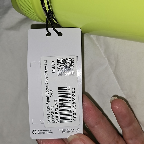 Back To Life Sports Bottle 24 Oz Straw Lid!! SOUR/SLVR!! Nwts! - Picture 4 of 9